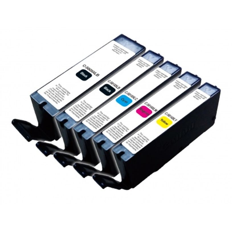 3584770907334-Cartouche compatible Canon CLI-581XXL/PGI-580XXL - pack de 5 - noir, noir photo, cyan, mage-P_79440466_2-1