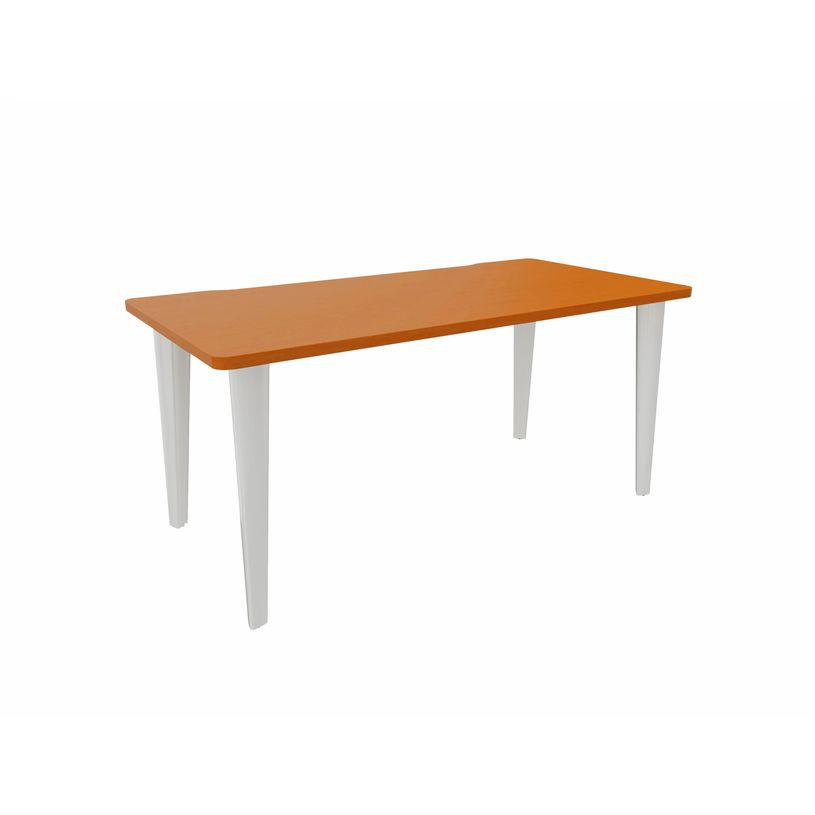 2012349454282-Bureau EVIDENCE - 180 cm - Pieds blancs - Plateau imitation merisier-P_79441295_1-0