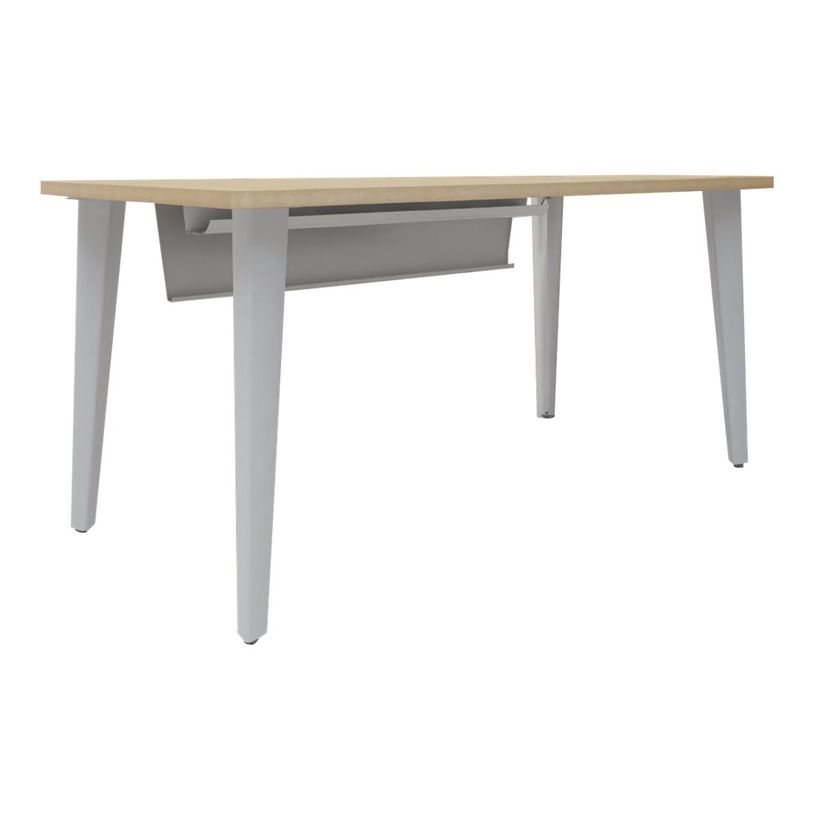 2012349454565-Bureau EVIDENCE - 160 cm - Pieds blancs - Plateau imitation chêne clair-P_79441309_4-2