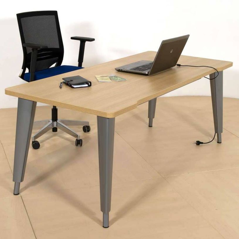 2012349455104-Bureau EVIDENCE - 120 cm - Pieds anthracites - Plateau imitation érable-P_79441336_1-0