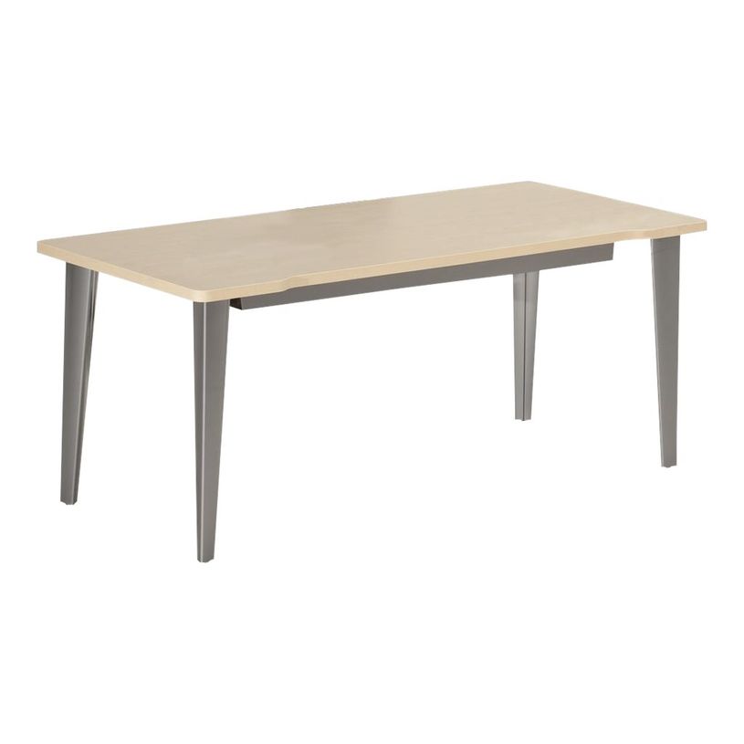 2012349455203-Bureau EVIDENCE - 120 cm - Pieds blancs - Plateau imitation érable-P_79441341_2-1