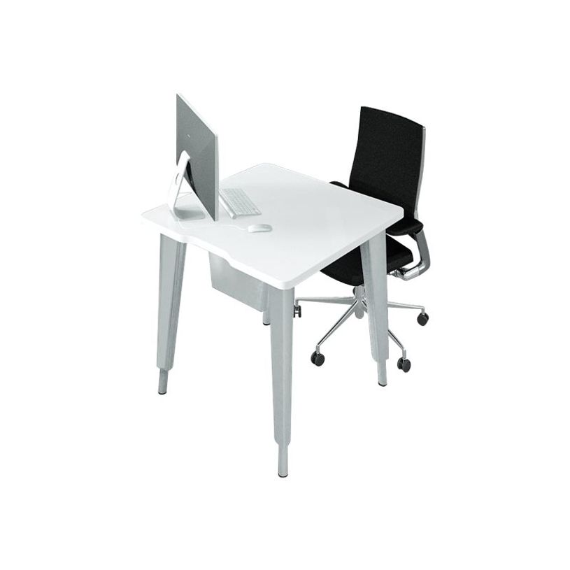 2012349455463-Bureau EVIDENCE - 80 cm - Pieds blancs - Plateau imitation chêne clair-P_79441354_2-1
