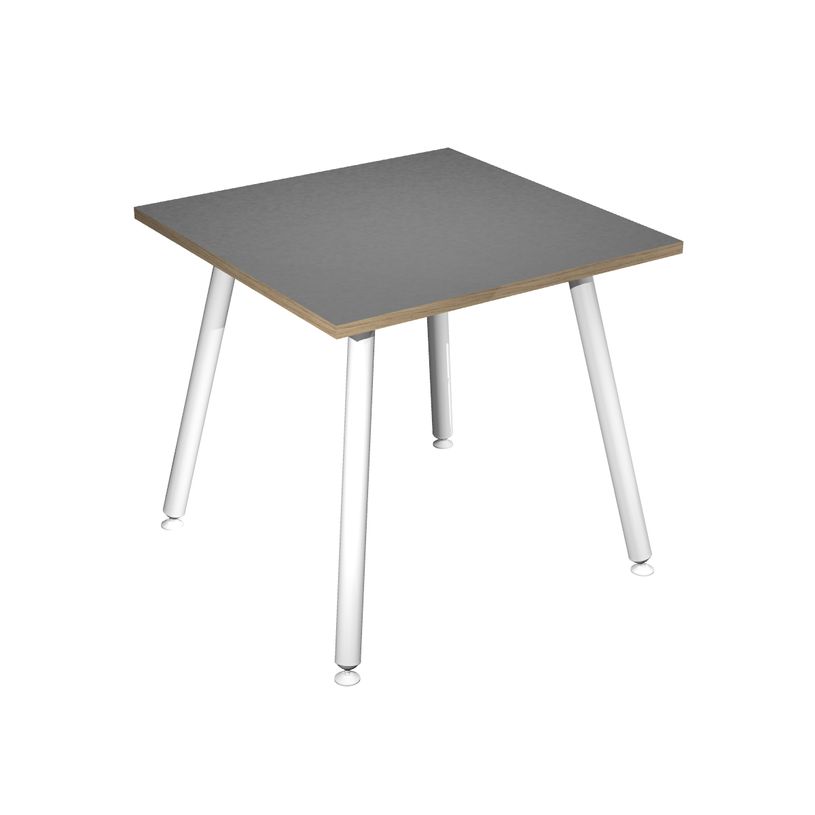 2012349510759-Table haute - 80 x 80 x 105 cm - Pieds métal blancs - Anthracite chants chêne-P_79441678_1-0