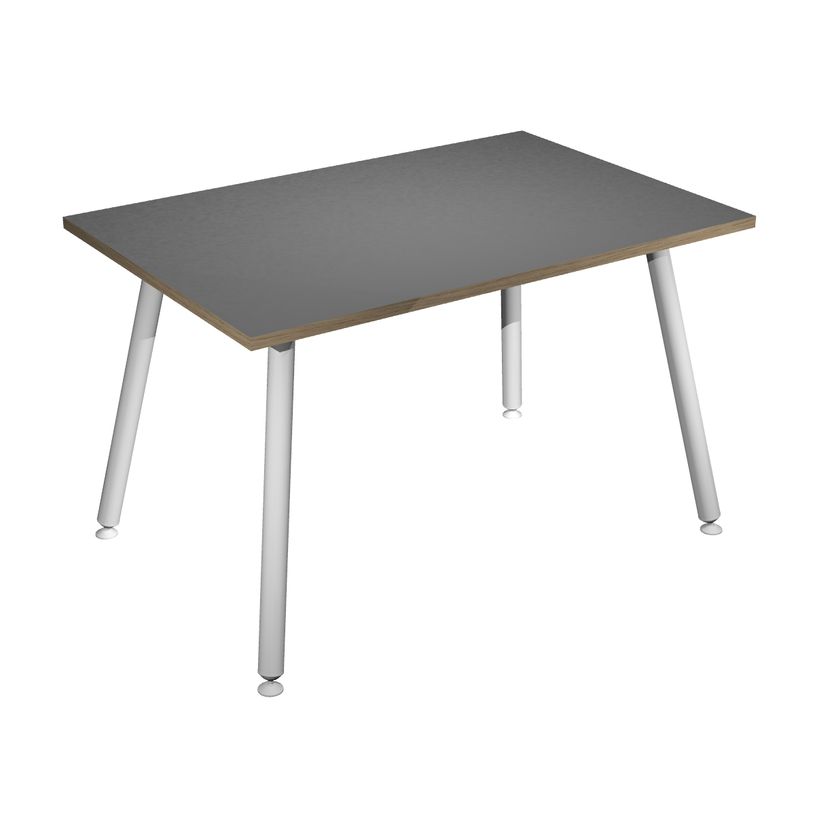 2012349510773-Table haute - 120 x 80 x 105 cm - Pieds métal blancs - Anthracite chants chêne-P_79441679_1-0