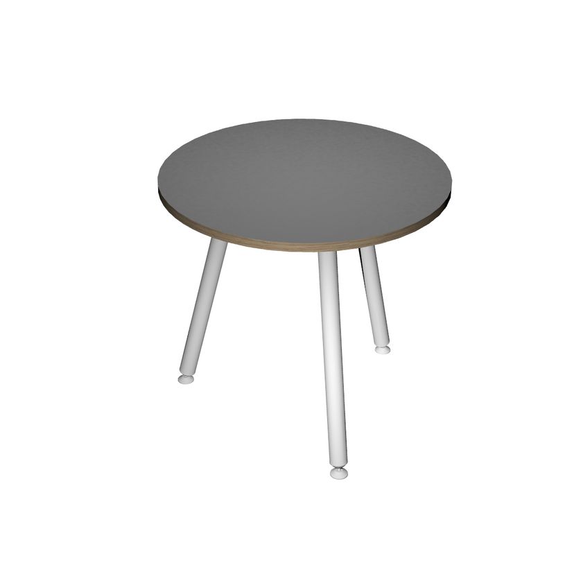 2012349510858-Table ronde - H105 cm - 80 cm - 3 pieds blanc - plateau anthracite-P_79441683_1-0