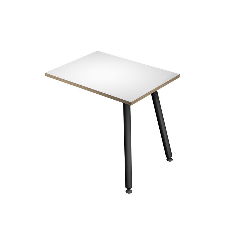 2012349511374-Retour direct pour bureau - L80 x H74 x P60 - Pieds métal noirs - plateau blanc chants ch