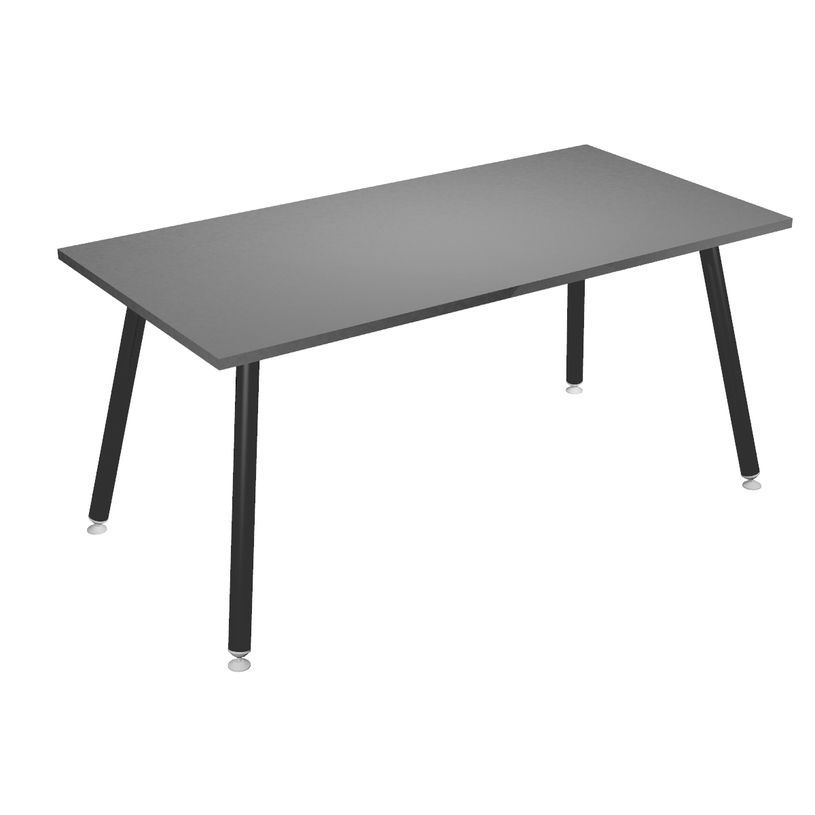 2012349511718-Bureau LEONARDO - 160 cm - Pieds métal noirs - Anthracite chants chêne-P_79441726_1-0