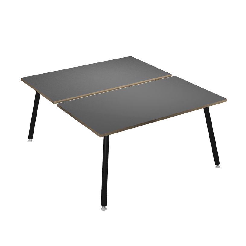2012349511794-Bureau Bench LEONARDO - L140 x H74 x P168 - Pieds métal noirs - Anthracite chants chêne-P_79441730_1-0