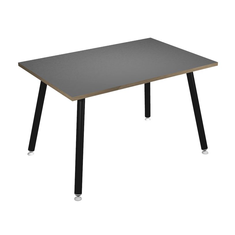 2012349511916-Table haute - 120 x 80 x 105 cm - Pieds métal noirs - Anthracite chants chêne-P_79441736_1-0