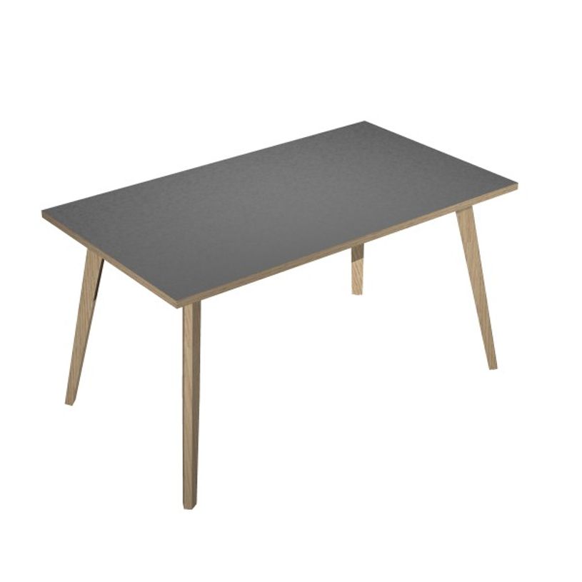 2012349512838-Bureau LEONARDO - 140 cm - Pieds bois - Anthracite chants chêne-P_79441782_1-0