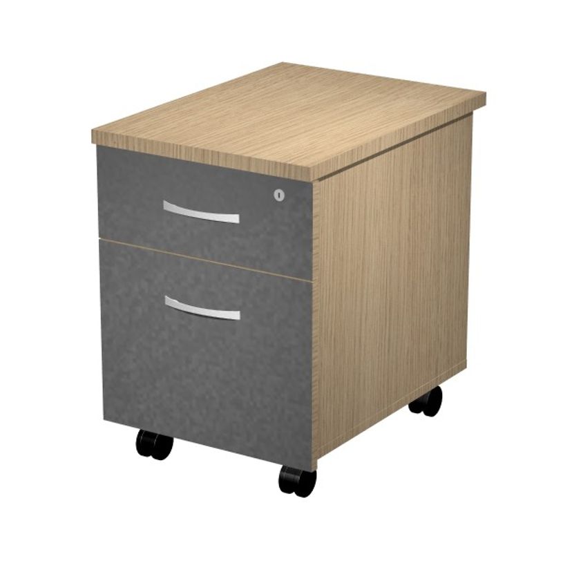 2012349513668-Caisson mobile en bois - Largeur 43 cm - 2 tiroirs - Anthracite-P_79441823_1-0