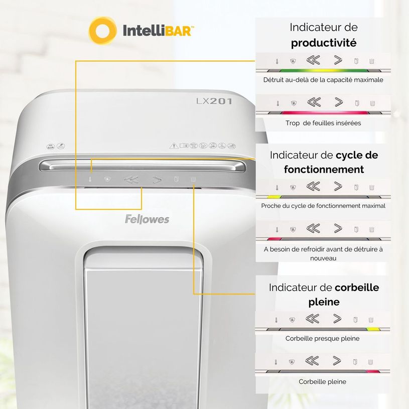 0043859751525-Fellowes Powershred LX201 - destructeur de documents coupe croisée microparticules - 12 feuilles-P_79445440_10-6