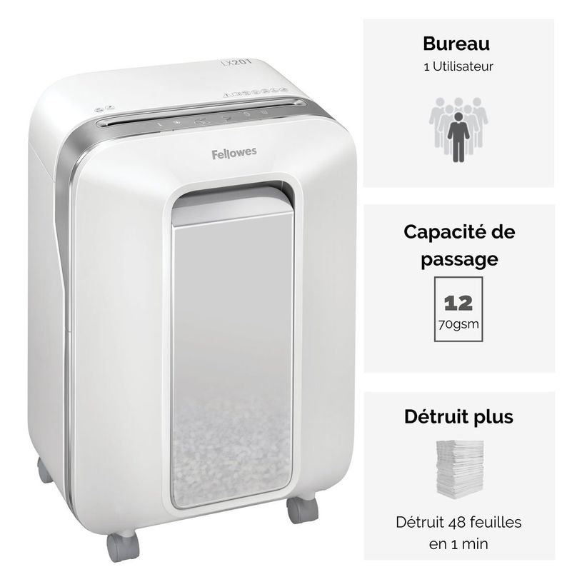 0043859751525-Fellowes Powershred LX201 - destructeur de documents coupe croisée microparticules - 12 feuilles -P_79445440_5-1
