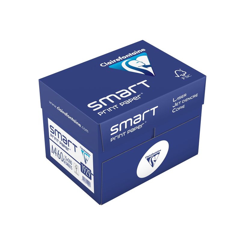 0409999931720-Clairefontaine Smart Print Paper - Papier ultra blanc - A4 (210 x 297 mm) - 60 g/m² - 2500 f-P_999993172_1-0